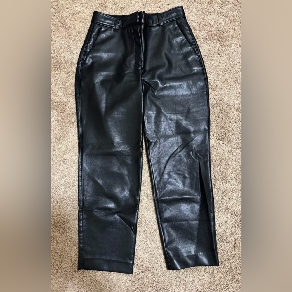 Babaton Black Faux Leather Women’s Pants
